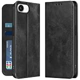 aitikya 適用 iPhone 16e iPhone 17e ケース 手帳型 アイフォン16e いPhone 17e 手帳型ケース カバー アイフォン17e カード収納 財布型 カードケース 耐衝撃 スマホケース PUレザー 全面保護 スタンド機能 ストラップホール付き マグネット式 携帯カバー (レトロ ブラック)