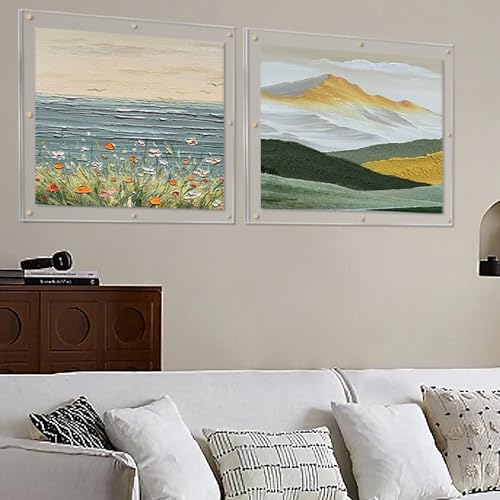 Kalami 18X24 Picture Frame Wall Mount Self Adhesive, Clear Acrylic No Drill Floating Frameless Poster Frame For Family Photo Oil Paintings Maps Or Other Artworks thumb #4