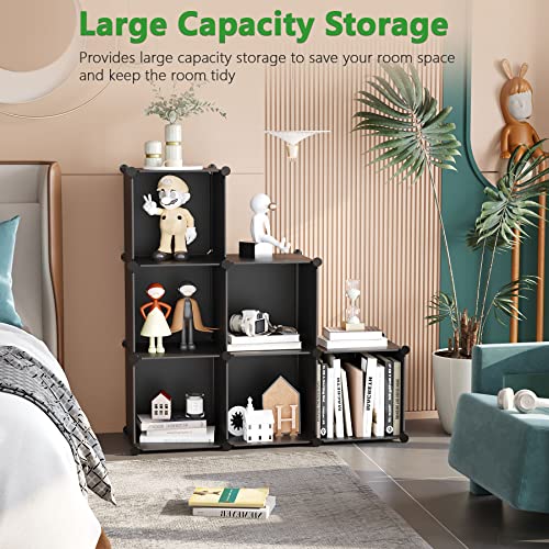 C&Ahome Cube Storage Organizer, 6-Cube Shelves Units, Closet Cabinet, Diy Plastic Modular Book Shelf, Ideal For Bedroom, Living Room, Office, 36.6" L X 12.4" W X 36.6" H Black Shs3506A #TOP7