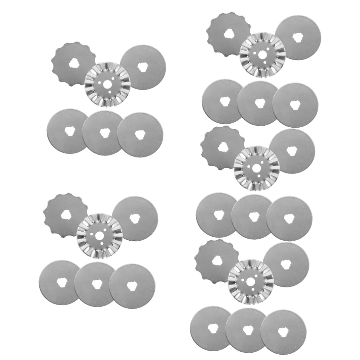 Tofficu 30piezas Cuchillas De Corte Rotativas De Inoxidable Para Acolchar Scrapbooking y Proyectos De Manualidades Incluye Cuchillas Onduladas y Rectas Repuestos Duraderos y Afilados