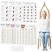 Trenqular Chair Yoga Poster for Seniors & Beginners – Set of 4 Illustrated Guides & 5 30-Day Challenges Workout Plans, Exercise Charts for Mobility, Balance, Flexibility, Stretching Home Fitness