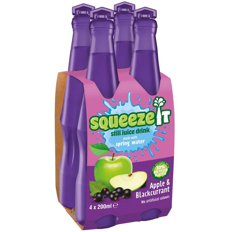 Squeze It Still Juice Drink 4 x 200ml - Apple & Blackcurrant