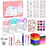 Seasboes Set mit 70 Nano-Blasen für Kinder, magisches Band mit Glitzer, transparentes Mehrzweckband für Poster, Bastelarbeiten, Anti-Stress-Blasen (C)