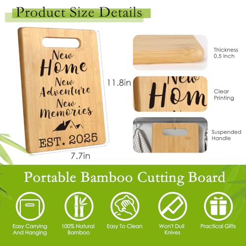 MY-ALVVAYS House Warming Gifts New Home, Perfect House Warming Gifts, New Home Gift Idea for Women Men Homeowner, New Apartment Essentials, New Home New Adventure New Memories 2025 Cutting Board