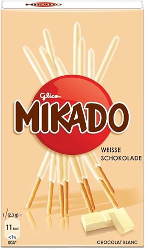 Mikado au chocolat blanc avec des bâtons de chocolat fin - 75gr