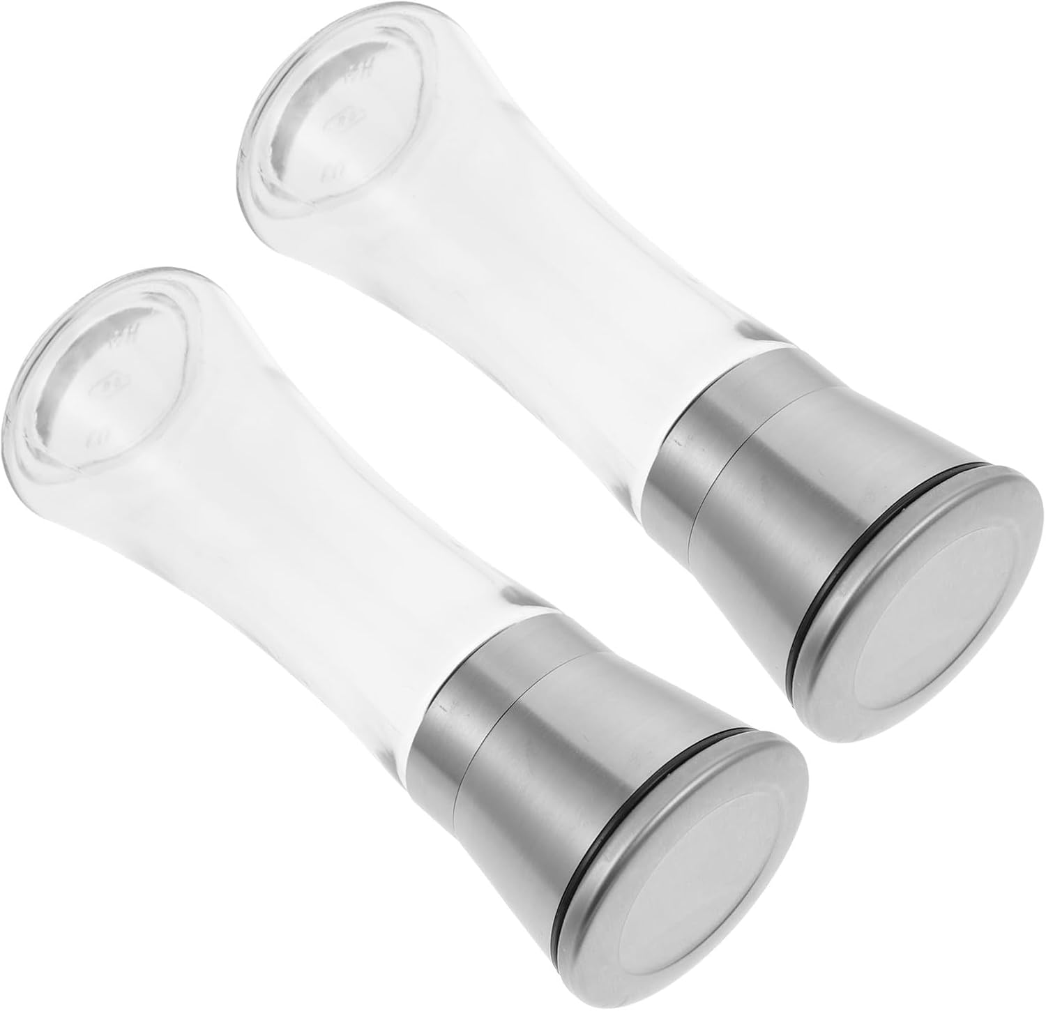 Stainless Steel Adjustable Coarseness Pepper and Salt Grinder Set 2Pcs Refillable Manual Spice Mills for Kitchen Cooking