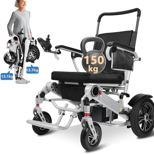 WEYRAL Sillas de Ruedas Eléctrica Para Adultos, Capacidad de carga de 150 kg, Silla de Ruedas Eléctrica Plegable, Silla de Ruedas Eléctrica, Para Personas Mayores y discapacitadas