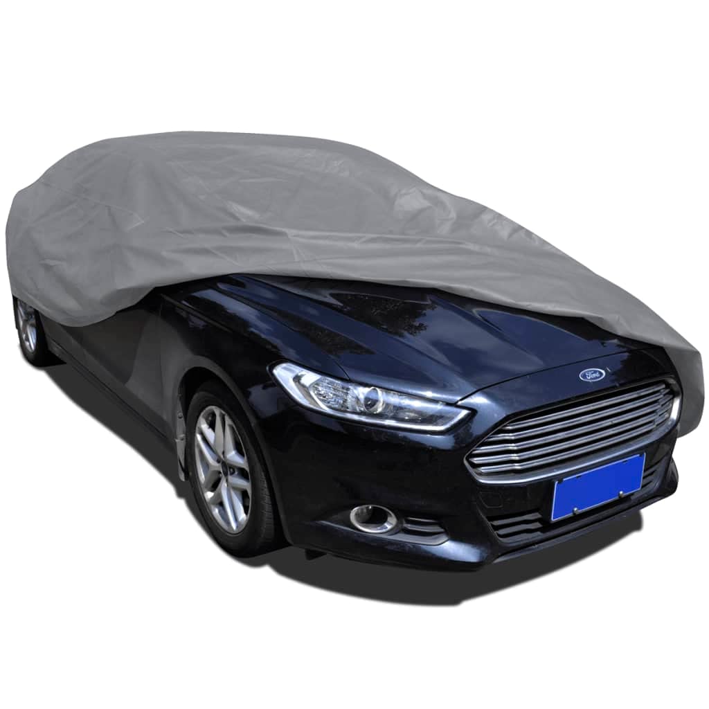 Autogarage Größe M 432x165x119 cm Abdeckplane für Limousinen Atmungsaktive Schutzhülle Autoabdeckung Staubschutz Grau