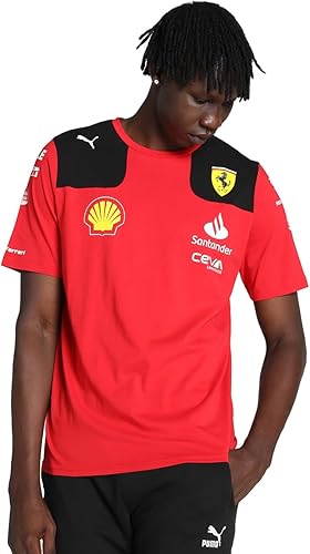 Scuderia Ferrari - Camiseta Carlos Sainz Team 2023 - Hombre - Rojo - Talla: XL, Rojo -