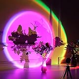 Nellsi Sunset Lamp Projection, 16 Colors Changing Projector LED Lights Floor Lamp Rainbow Night Light 360 Degree Rotation for Christmas Decorations Photography/Party/Home/Bedroom UFO Sunset Lamps
