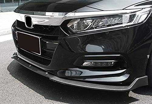 Front Bumper Lip fit for compatible with 2018-2021 Honda Accord 4DRSedan, Front Bumper Lip Spoiler Air Chin Body Kit Splitter Real Carbon Fiber, 2019 2020