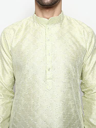 Image of Uri and MacKenzie Embroidery Silk Men's Kurta Pyjama Set