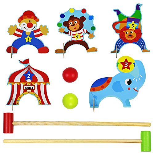 Croquet Infantil De Madera Golf Niños Multicolor Circo Animales Del Bosque Juegos De Entretenimiento Al Aire Libre Deportes Juguetes Educativos Regalos Para Cumpleaños De Niños Niño De 3 4 5 6 Años