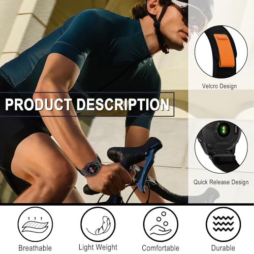 SumRioo QuickFit 22mm Watch Strap for Garmin Fenix 8/8 Solar 47mm/Fenix E/Fenix 7 Pro/Fenix 7/6 Pro/6/5 Plus/5 - Image 2