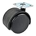 2 Inches Black Nylon Twin Wheel Swivel Plate Caster with 20 Screw - Set of 4