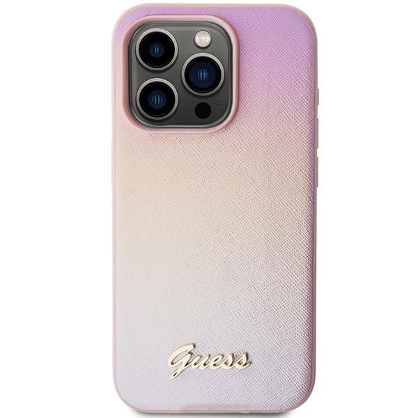 Guess GUHCP15LPSAIRSP Carcasa rígida para iPhone 15 Pro de 6,1 Pulgadas, Color Rosa