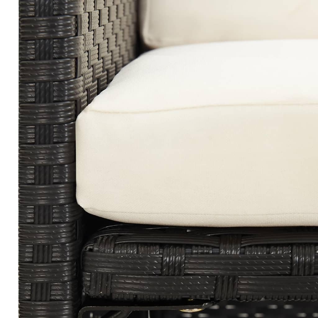 vidaXL 4X Chaises de Jardin Fauteuils de Patio Chaises de Salle à Manger d'Extérieur Sièges à Dîner de Terrasse Résine Tressée Noir