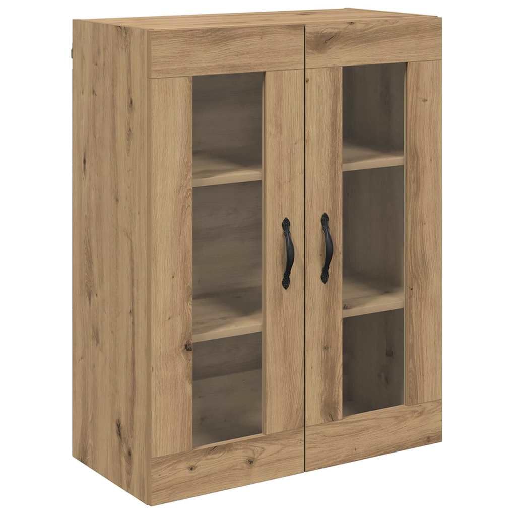 Armario de vitrina elegante con acabados de madera premium y vitrina flotante moderna