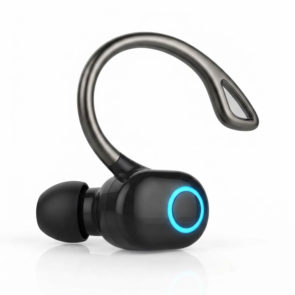 Bluetooth Single Wireless Earbud with Charging Case, Mono In-Ear Headset with HD Microphone, Hands-Free Business Earphone, Long Battery Life, Voice Assistant Support for Calling, Driving & Office-picture-26