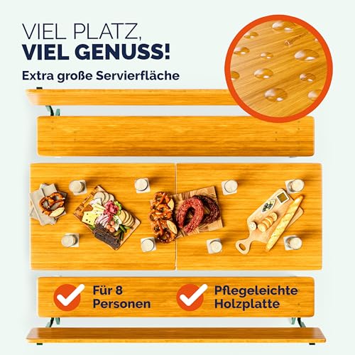 Bierzeltgarnitur mit Rückenlehne & breiter Tisch 170x70cm Holzgarnitur Bierzelt Festzeltgarnitur Sitzgruppe Sitzgarnitur - 6