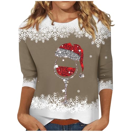 DHYUEN Oversize Hoodie Damen Locker Sweatshirts Für Damen Rundhals Sweatjacke Damen Ohne Kapuze Damen Pullover Oversize Damen Pullover Bequem Sweatshirt Damen Mit Kapuze Taschen(1-Brown,XXL)