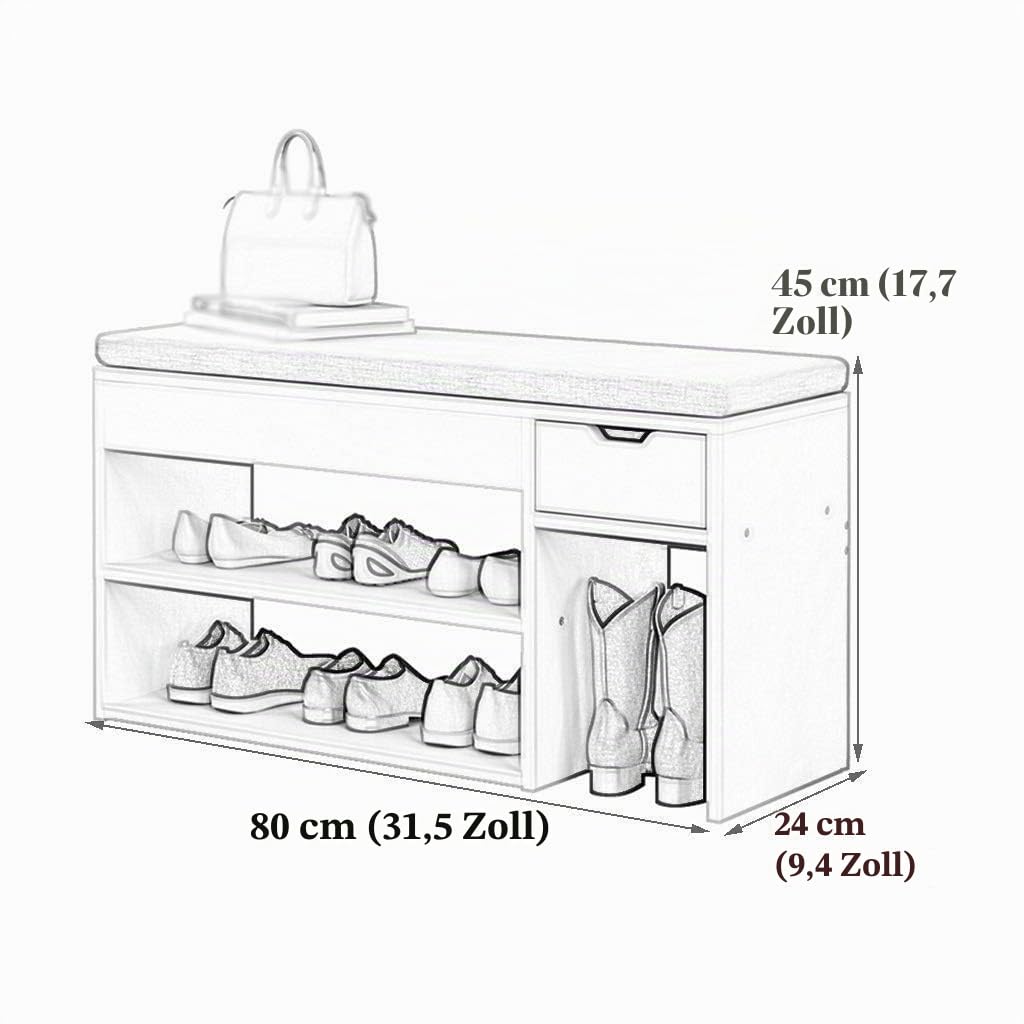 Schuhbank Schuhschrank mit Sitzbank Schuhtruhe Sitzkommode Sitzbank mit Stauraum Schuhregal mit Sitzfläche Bequeme Sitzbank mit Stauraum für Ihren Flur