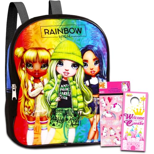 High Backpack Set for Kids, Girls - Bundle with 11 Inch Unicorn Stickers and More (Girls Elementary School) School supplies