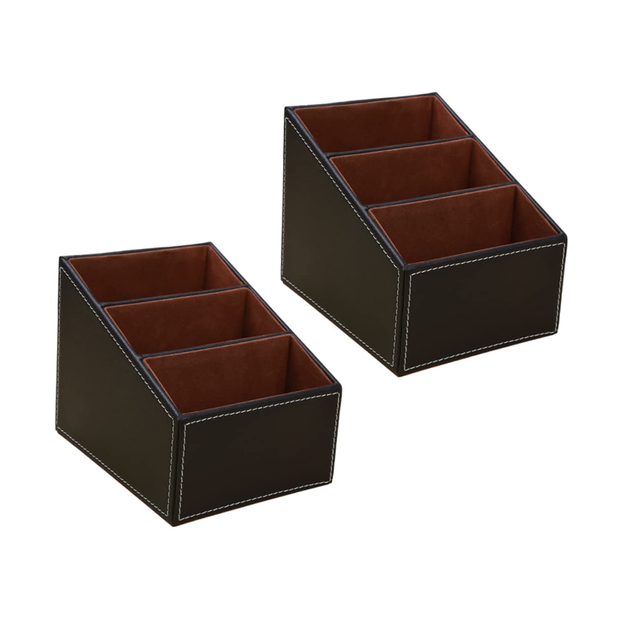 Boîtes de rangement multifonctions marron pour papeterie bureau multi-grilles
