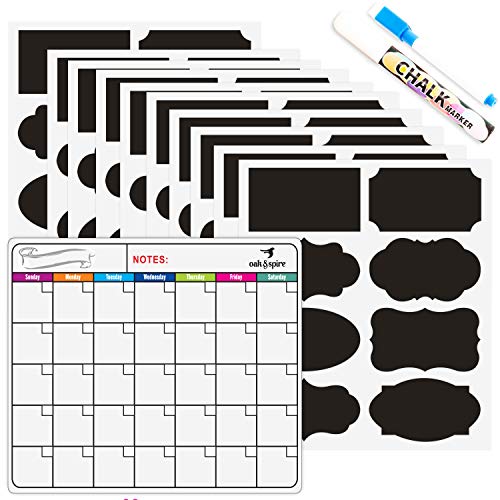 Chalkboard Labels Bulk - Free Erasable Chalk Pen  Free Gift - Dishwasher Safe Removable Chalk Board Mason Jar Labels - Waterproof Blackboard Kids Sticker Label for Jars Glass Bottle