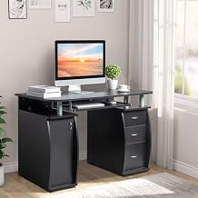 Computer Desk with Hutch, Home Office Desk with Drawer, Keyboard Tray, Study Writing Desk, Executive Workstation for Living Room, Bedroom & Study 45.27 x 21.65 x 29.13