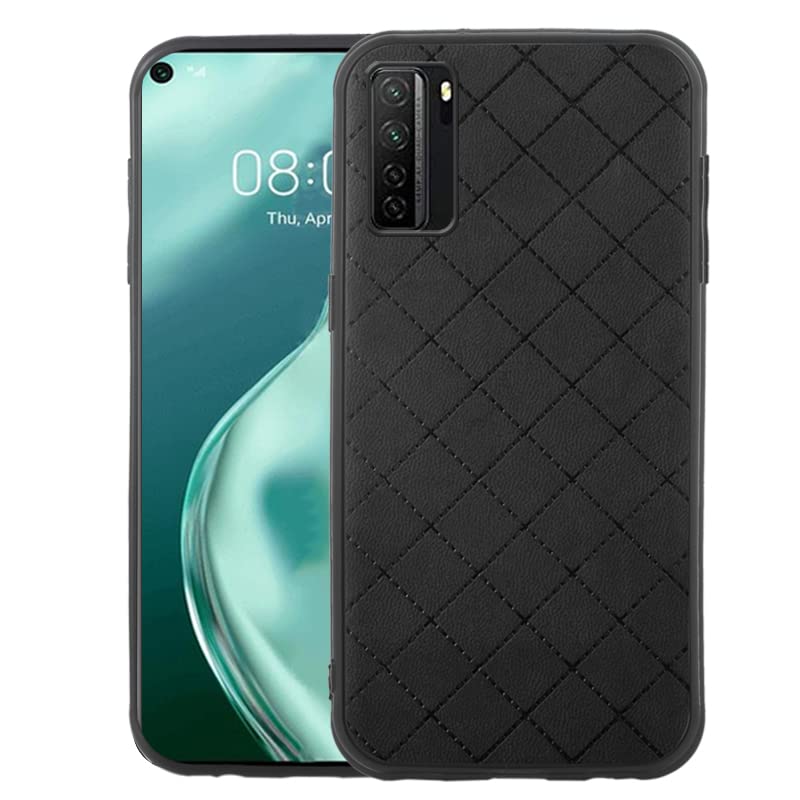 ELISORLI Compatible with Huawei P40 Lite 5G Case Rugged Thin Slim Cell Accessories Anti-Slip Fit Rubber TPU Mobile Phone Protection Cover for Hawaii Nova 7 SE 5G P40Lite P 40 40Lite G5 Women Men Black