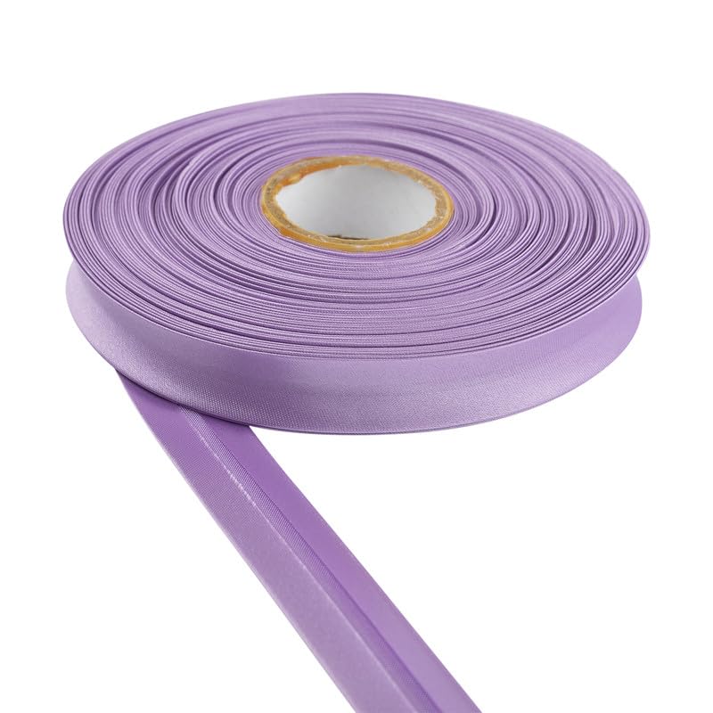 Satin Bias Binding Tape for Bunting Craft Art Piping Hemming Binding Seams Finishing Raw Edges DIY Garment and Trimming Sewing Quilting Apparel Decoration (Lilac,5m)