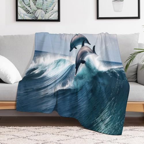 Manta de delfín extrasuave para sofá cama y televisión 3