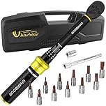 Uharbour Clé dynamométrique pour vélo, 1-25 Nm, petite clé dynamométrique 1/4 pour vélo et moto, kit avec tige d'extension, hexagonal, Torx et Phillips, 72 dents