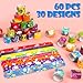 RICEDUO 60 Pcs Slap Bracelets for Kids, 30 Styles Colorful Bulk Slap Wristbands - Animals Heart Galaxy Cute Slap Bracelets for Party Favors Classroom Prizes Exchanging Gifts