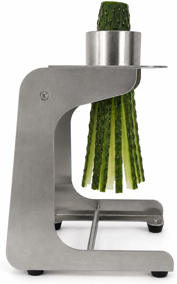 CRAFIC Cucumber Sticks Cutter (JC20) Dual-Slot – Manual Slicer, 2.36" (60mm) Opening, 0.79" (20mm) Core Remover | 6, 8, 10, 12, 14, 16-Cut | Sushi, Kimbap & Salad Prep (Blade Set: 12 & 14-cut)