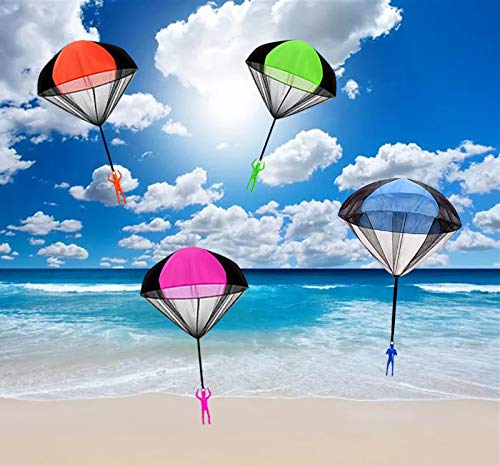 WISHDIAM [4 Colors] Parachute Toys for Kids,Parachute Men,Tangle Free Throwing Parachute Man,Outdoor Children\'s Flying Toys,No Assemble or Batteries Required,Outdoor Toys for Kids Gifts in All Ages - Thumbnail 6