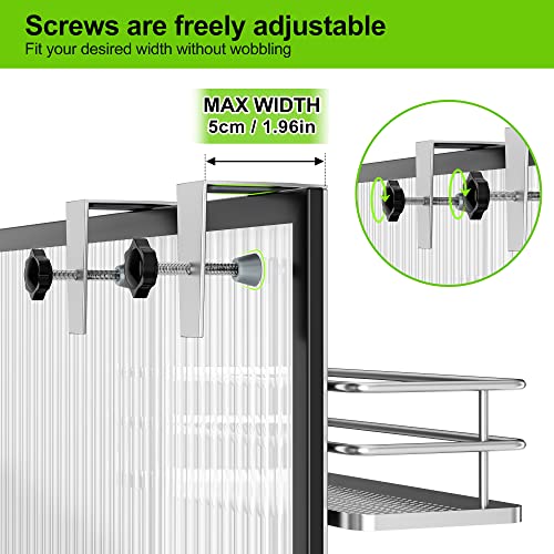 Orimade Adjustable Hanging Over The Shower Door Caddy With Hooks, Bathroom Organizer Shelf Storage Rack,No Drilling Rustproof Shower Basket For Inside Shower, Sliver 3 Tier #TOP3