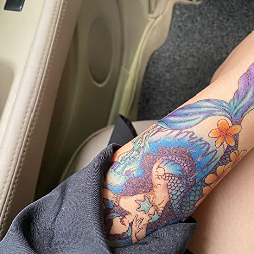 Oottati 8 Sheets Old School Color Unicorn Dragon Mermaid Nine-Tailed Fox Phoenix Snake Bear Women Temporary Tattoos For Arm #TOP4