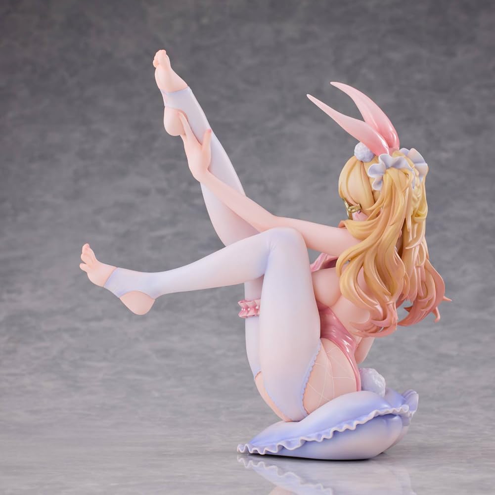 Zhongkaihua Figura ilustrativa de anime, conejita, figura de acción, pintura original, chica de belleza con gafas, modelo sentado, estatua, 17 cm, colección de decoración de PVC
