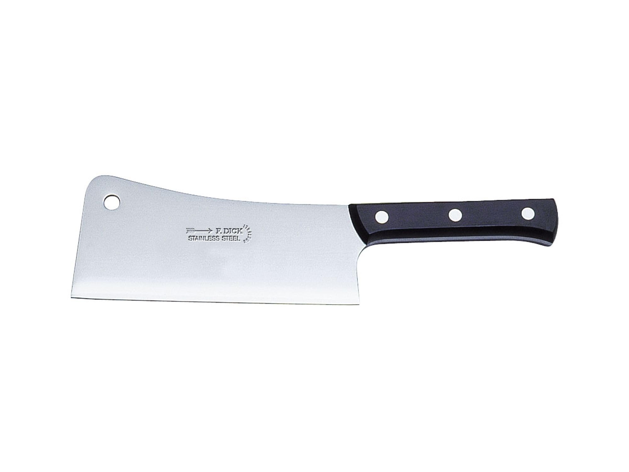 F. DICK Ladenspalter 20 cm - rostfrei, Klinge extra scharf, 56 HRC, Spalter stabiler Griff hygienisch - Spezialstahl Küchenspalter - Profi Messer - 92098200, Silber