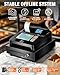 PYY Cash Register for Small Businesses - Electronic Commercial Caja Registradora para Negocio with Locked Cash Drawer Box, 8 Digital Dual Display, 48 Keys, Cashing System for Restaurant Supermarket