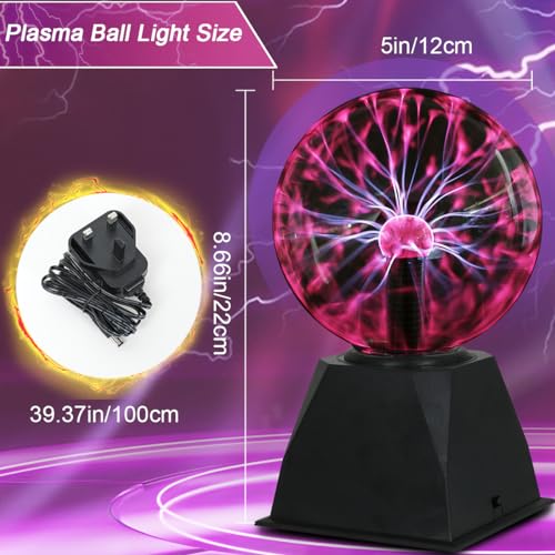 Pheashine Plasma Ball 5 inch, Plasma Lamp Touch Sensitive & Sound Activated Sphere Electric Plasma Globe Light - Image 4