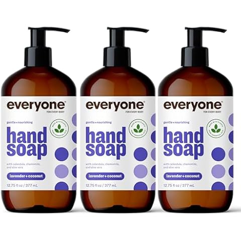 Everyone Liquid Hand Soap, 12.75 Ounce (Pack of 3), Lavender and Coconut, Plant-Based Cleanser with Pure Essential Oils Cover
