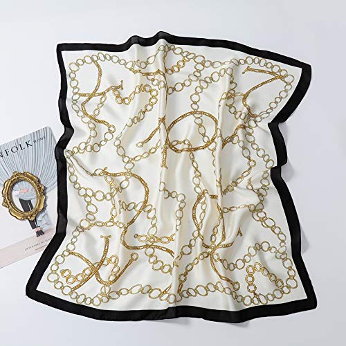 JN&LULU Silk Like Scarf Women's Fashion Pattern Large Square Satin Headscarf 27 x 27inches3