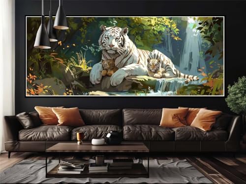Peinture par numéro adulte grand format tigre décor de salon
