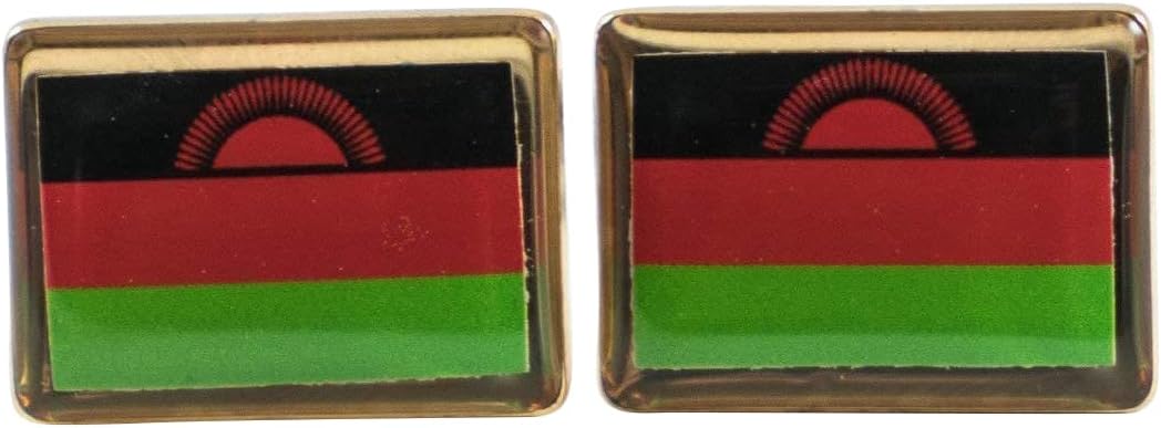 Malawi Flag Cufflinks, Lapel Pins, Tie Bars, Earrings, Jewelry and Accessories