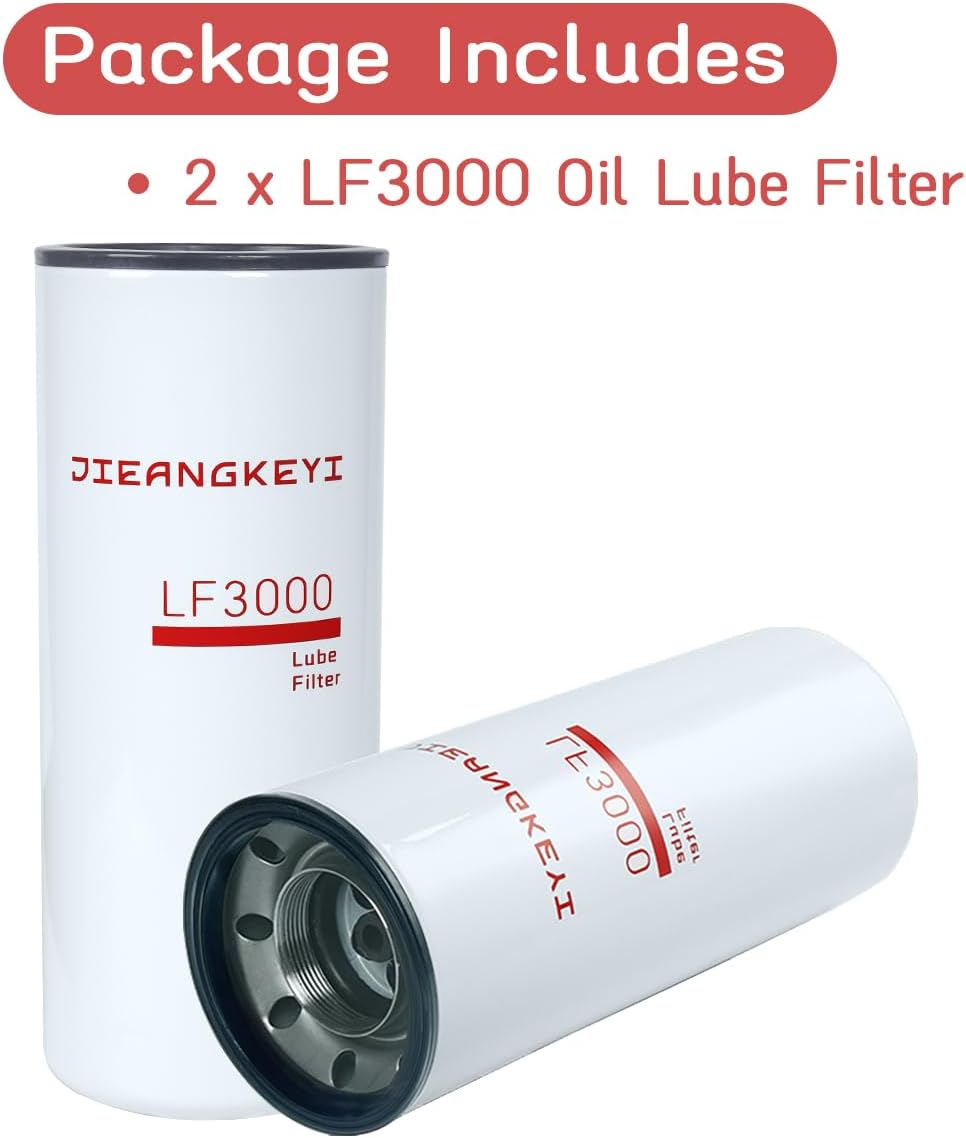 2 Pack LF3000 Oil Lube Filter Compatible with Cummins ISL 9.0L, ISC 8.3L, N14, M11 Diesel Engines, Replaces 3318853, 3825970, P553000, 51748