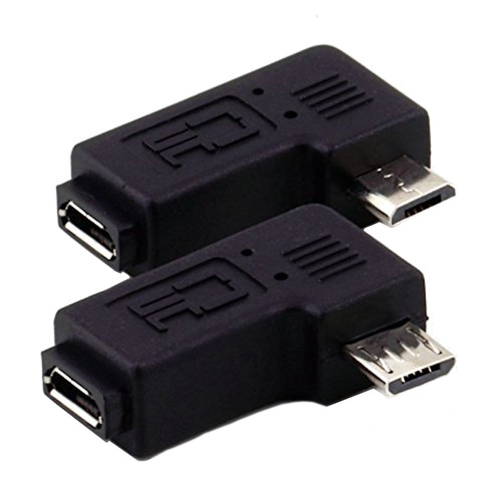 KRS 8 M Micro USB A to Mini B Angled 90 ° Angled Adapter Connector Pack Of 2 1x left/1x right