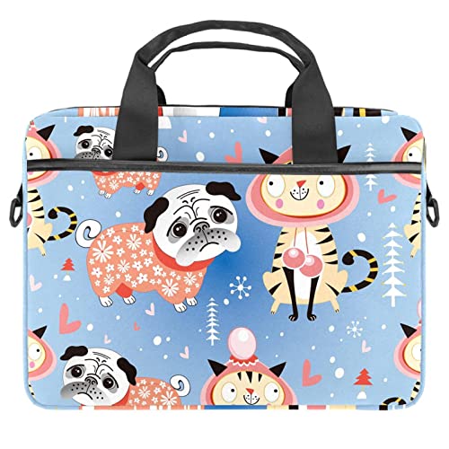 Funda bandolera de portátil para la universidad y oficina con estampado alegre de animal azul